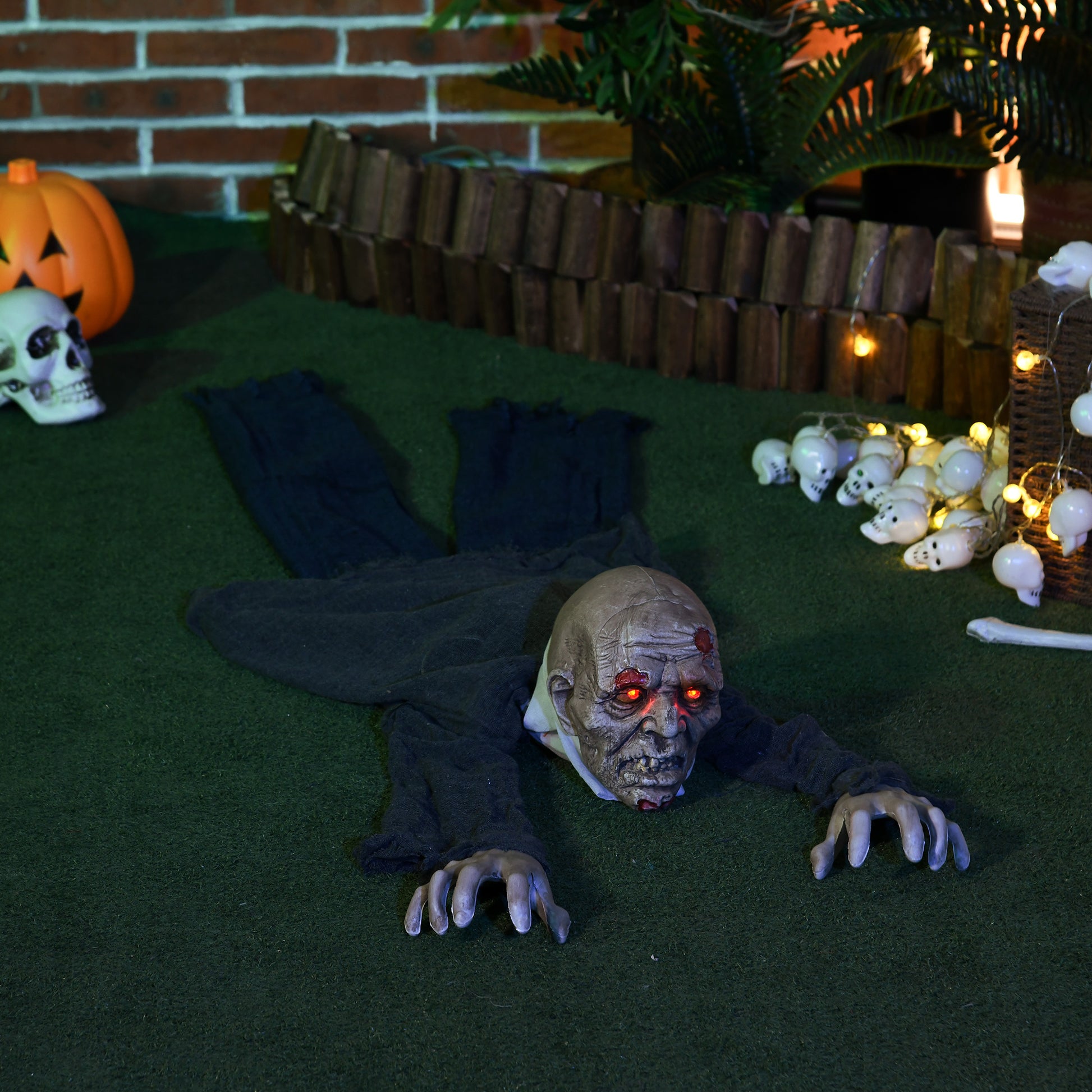 Animated Crawling Zombie Halloween Decoration - 159cm Primary Image