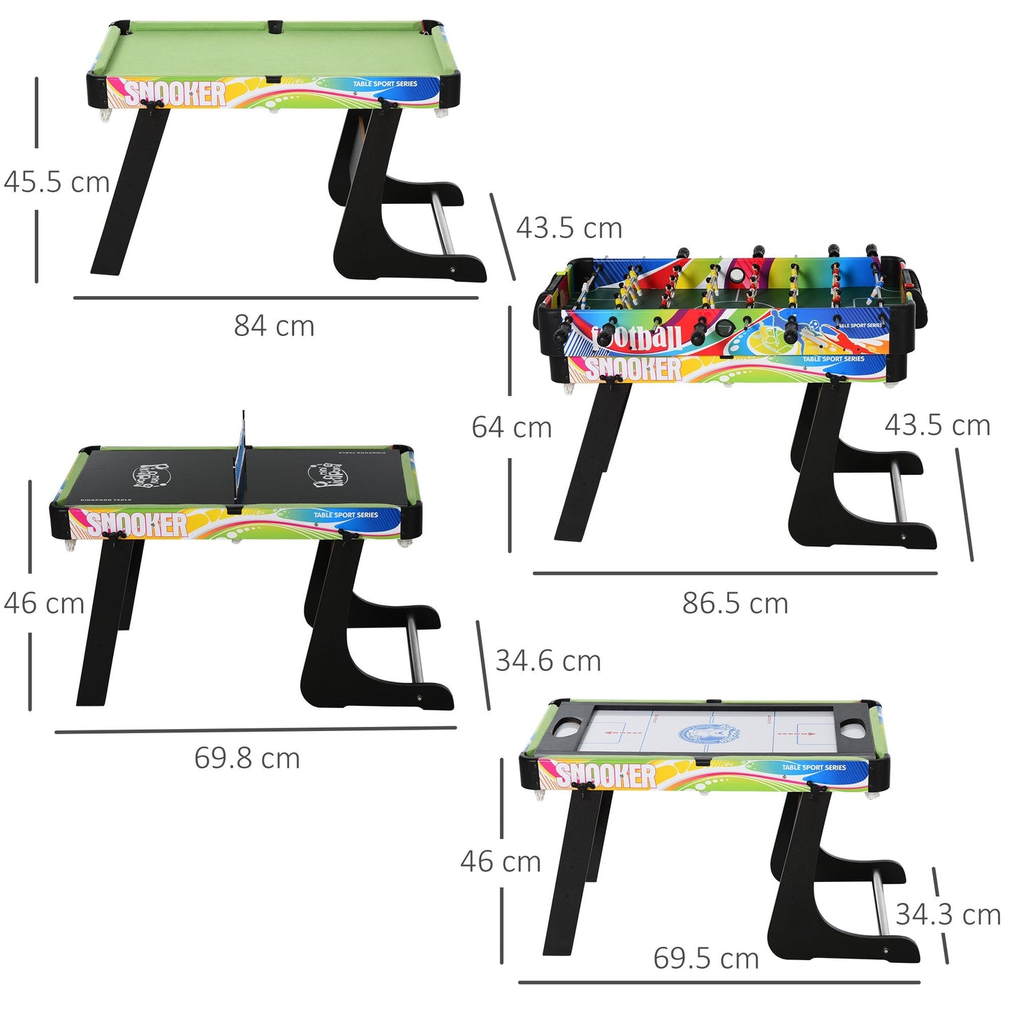 Medium-density fibreboard 4-in-1 Multi Indoor Game Sports Table