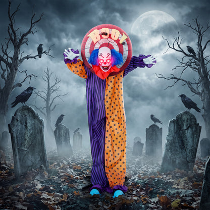 Animated Scary Clown Halloween Decoration - 167cm