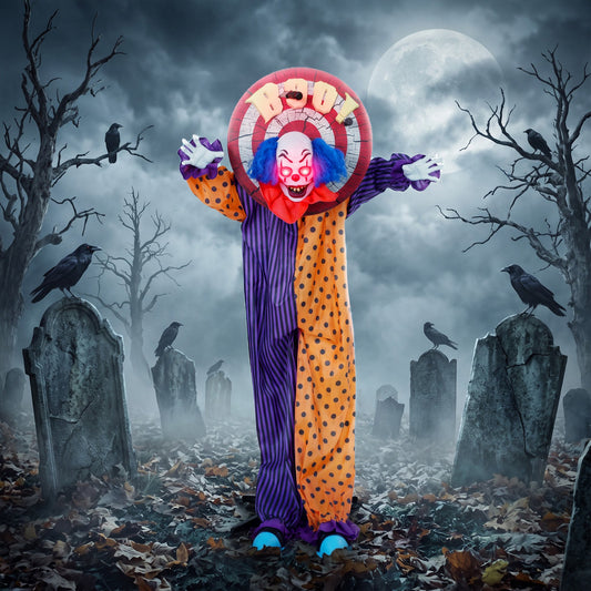 Animated Scary Clown Halloween Decoration - 167cm