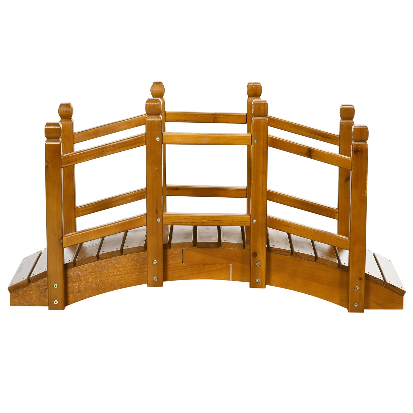 Outsunny Wooden Garden Bridge with Safety Railings