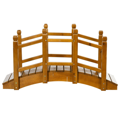 Outsunny Wooden Garden Bridge with Safety Railings