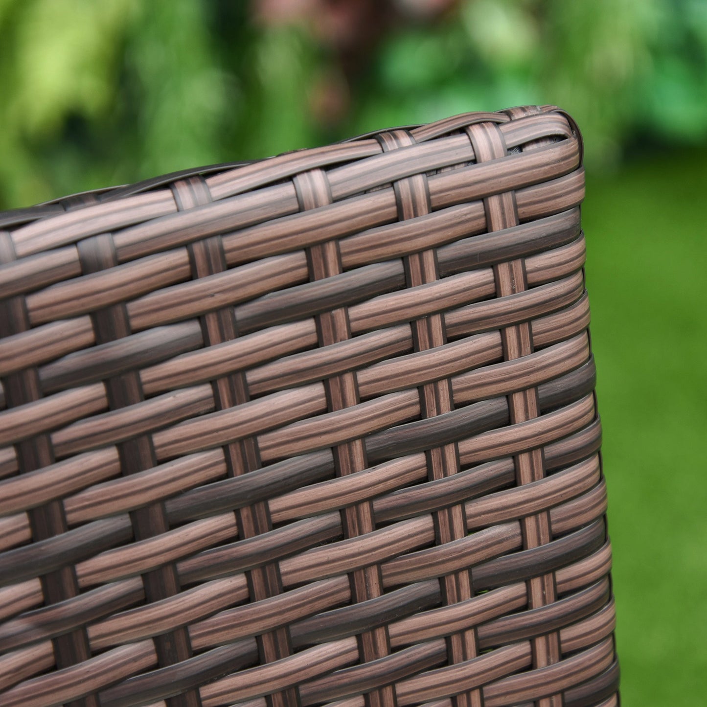 Outsunny 2-Seater Outdoor Rattan Armchair Dining Chair Garden Patio Furniture w/ Armrests Cushions Mixed Brown