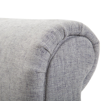 Curled End Ottoman Bench - Light Grey