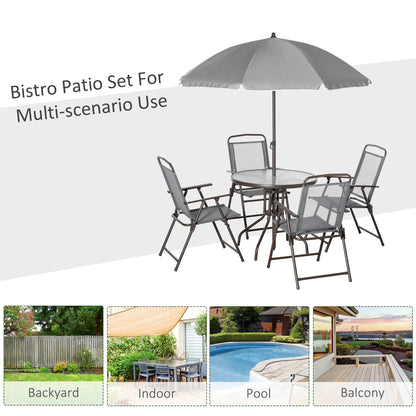 6-Piece Patio Dining Set with Umbrella