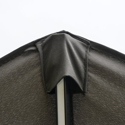 2.7m Garden Parasol Sun Umbrella w/ LED Solar Light Angled Canopy Grey