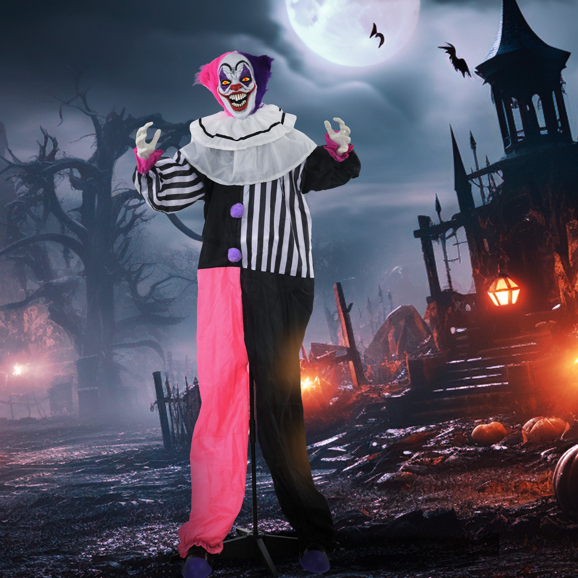Animated Clown Halloween Decoration - 173cm Primary Image