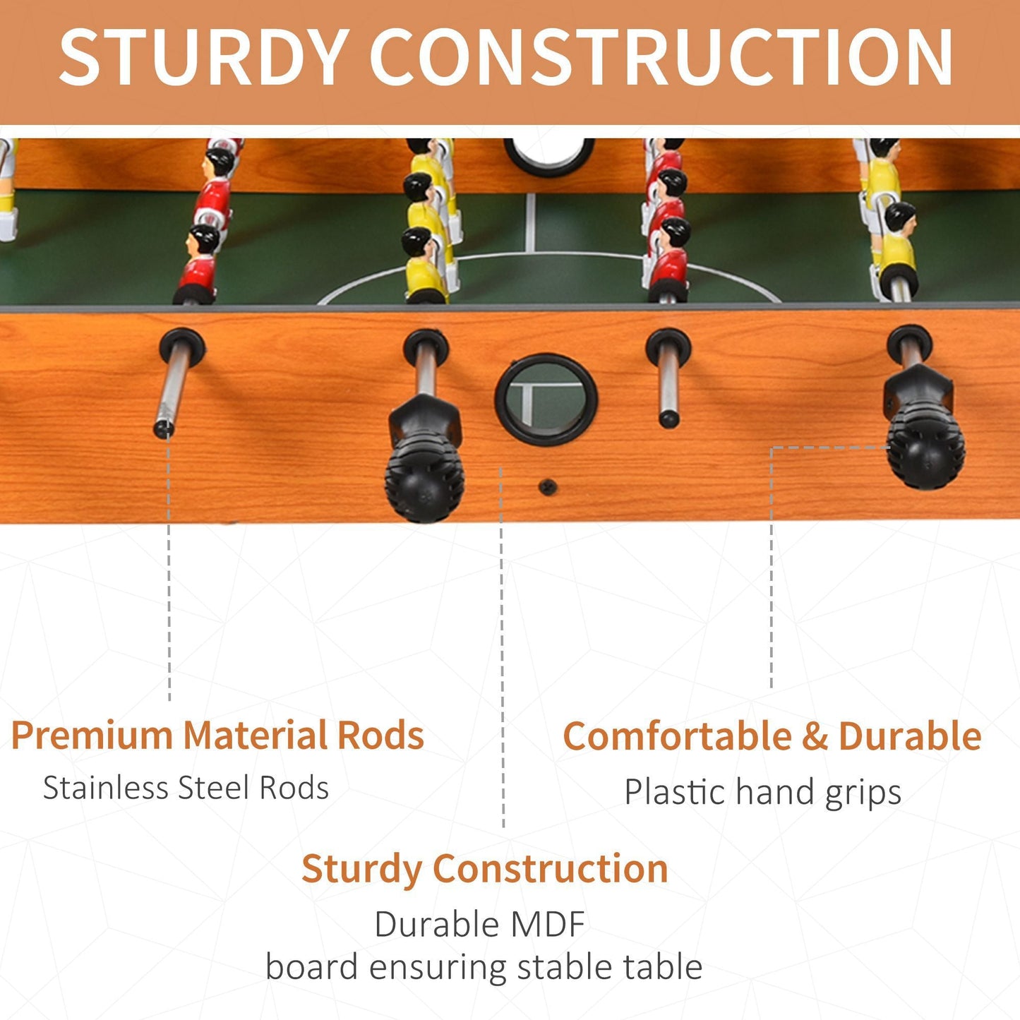 Foosball Game Table 84.5cm Wood Soccer Arcade Game Room