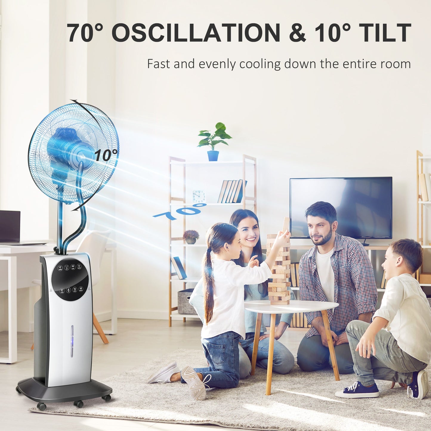 Pedestal Fan with Water Mist Spray