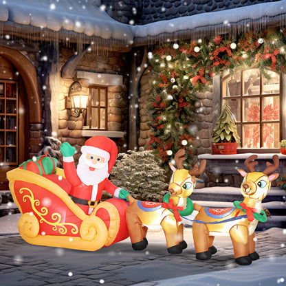 Santa Sleigh Inflatable Christmas Decoration - 240cm