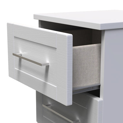 York Bedside Table Grey 3 Drawers 37cm