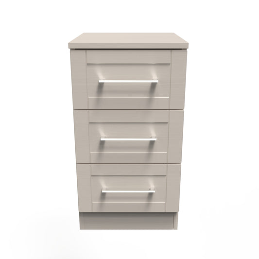 York Bedside Table Cream 3 Drawers 37cm
