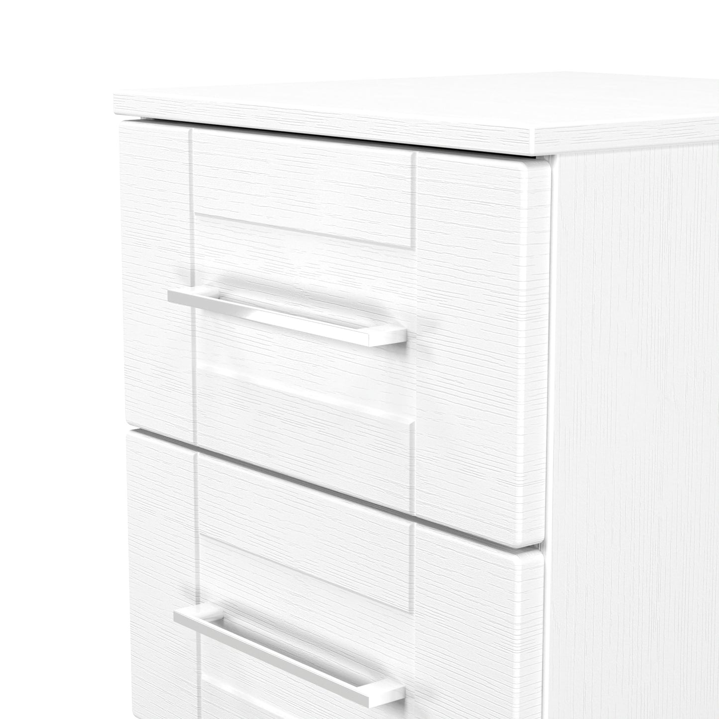 York Bedside Table White 3 Drawers 37cm