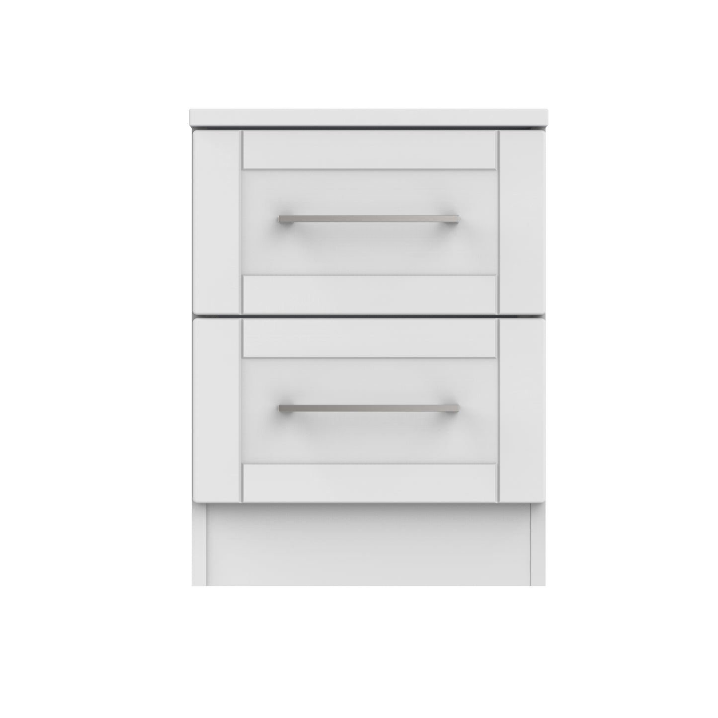 York Bedside Table Grey 2 Drawers 37cm