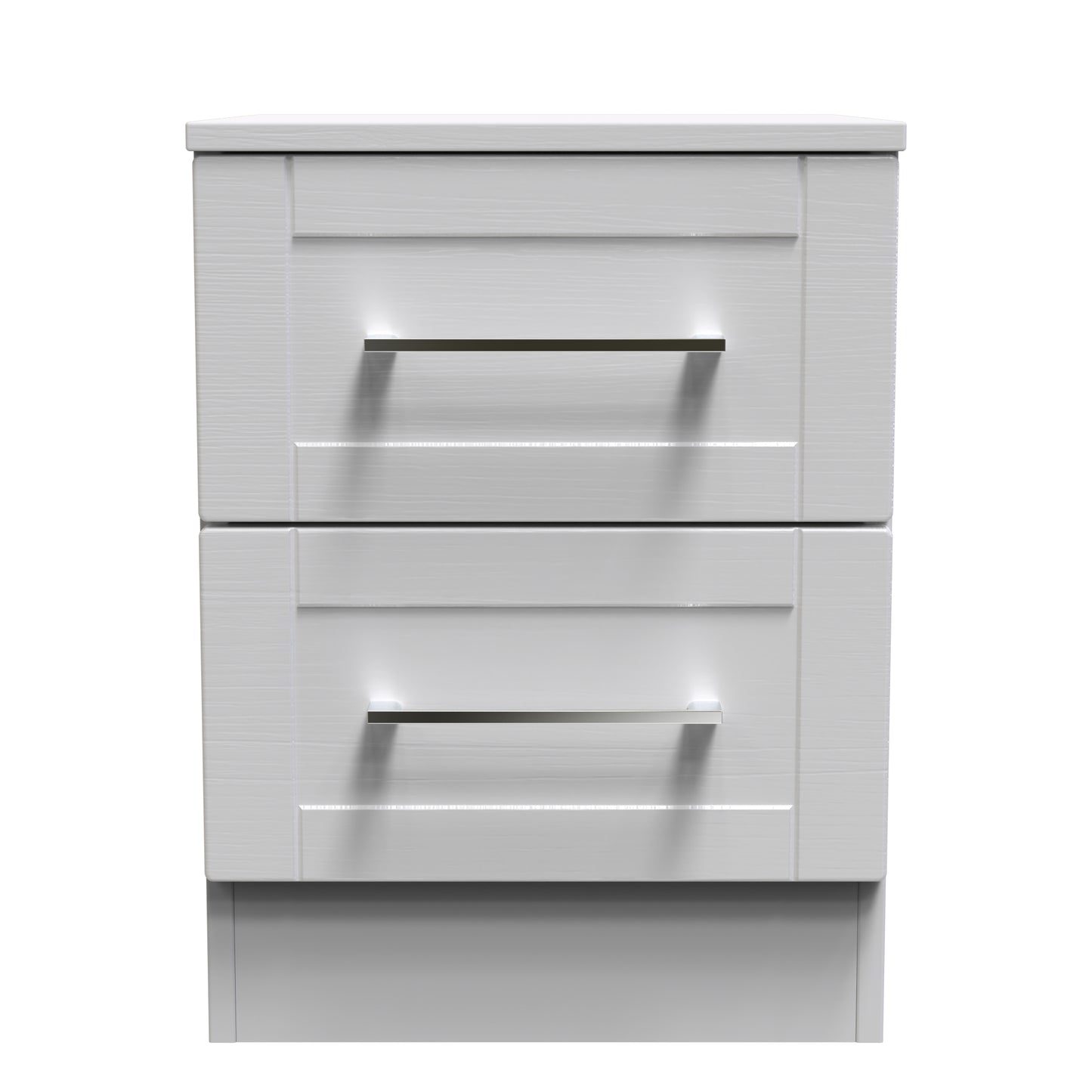 York Bedside Table Grey 2 Drawers 37cm