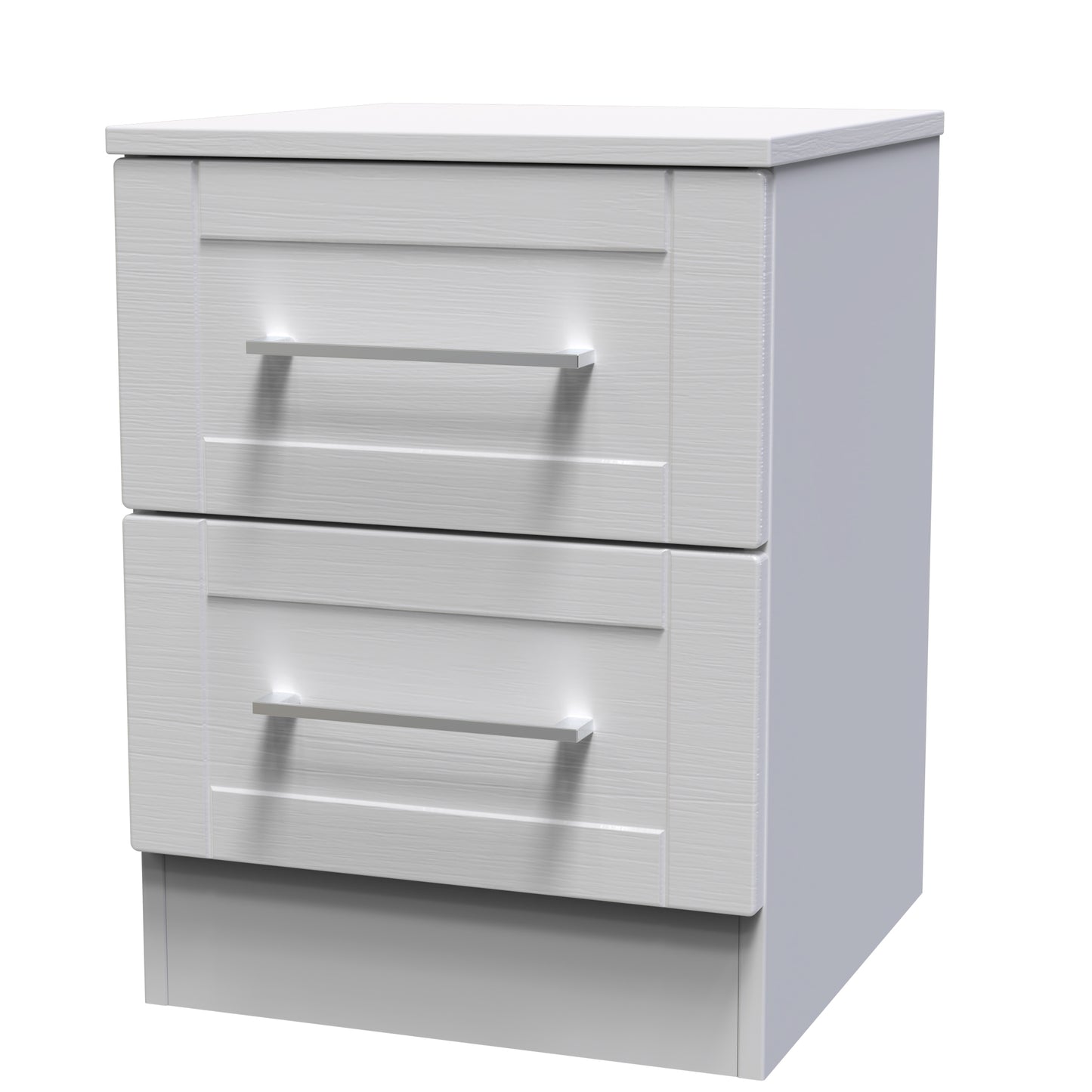 York Bedside Table Grey 2 Drawers 37cm
