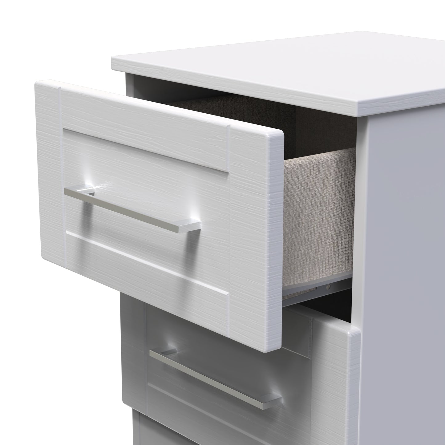 York Bedside Table Grey 2 Drawers 37cm