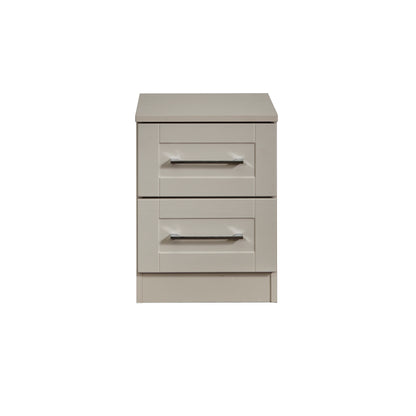 York Bedside Table Cream 2 Drawers 37cm