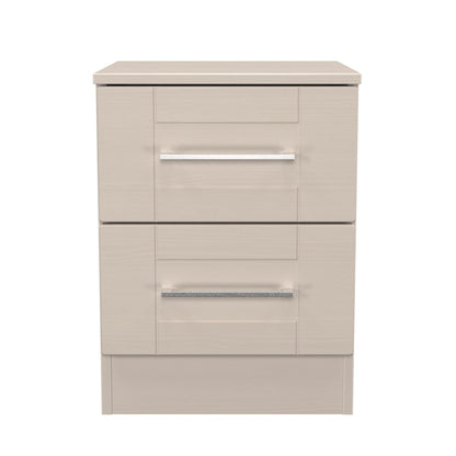 York Bedside Table Cream 2 Drawers 37cm