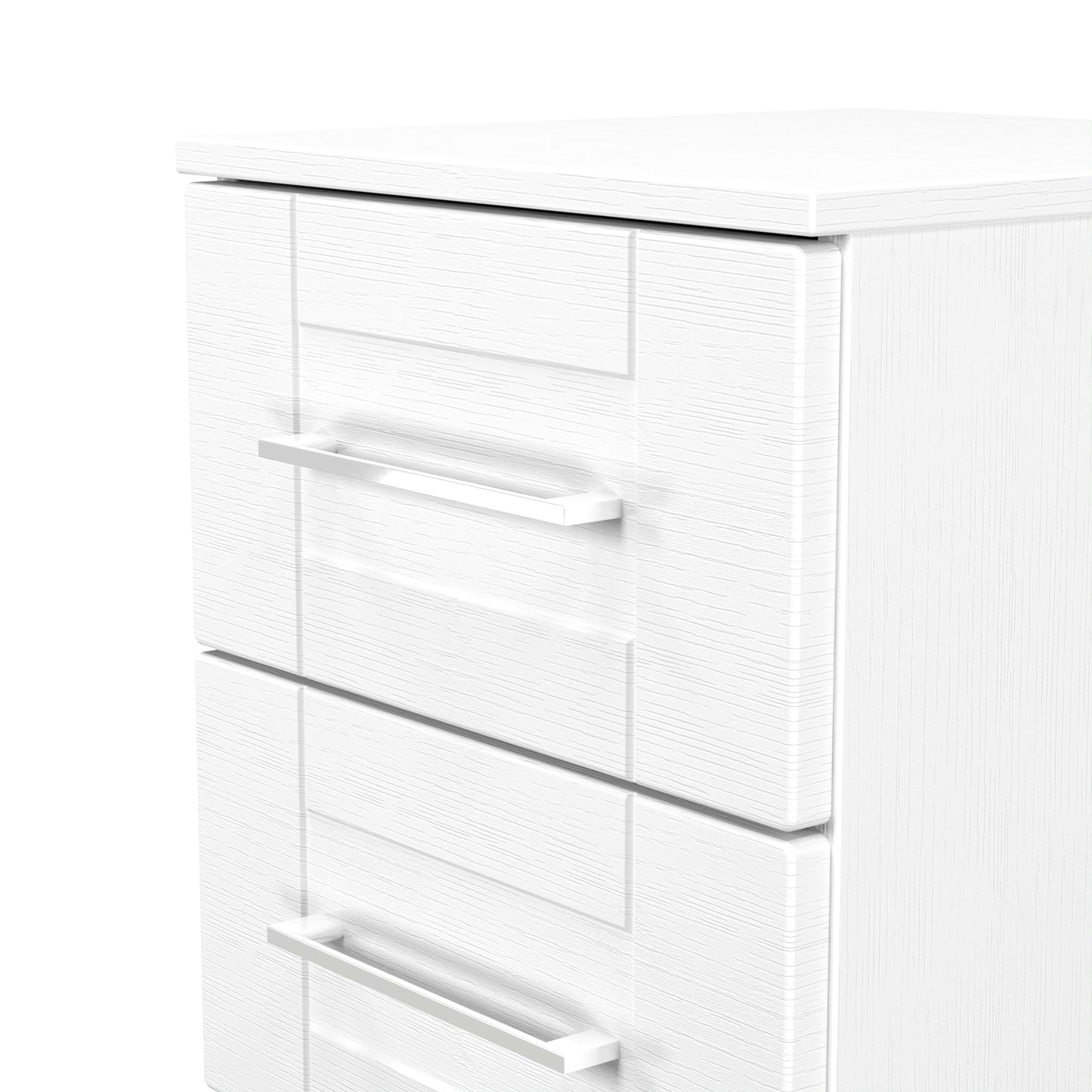 York Bedside Table White 2 Drawers 37cm