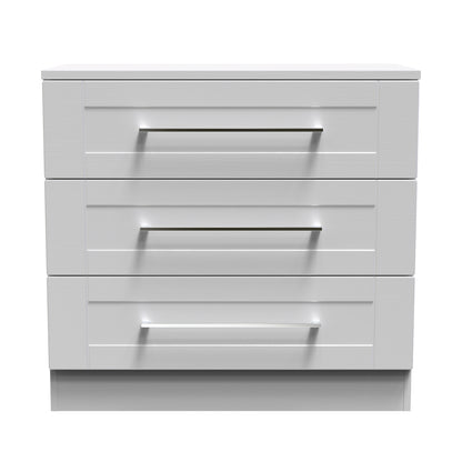 York Chest of Drawers Grey 3 Drawers 74cm