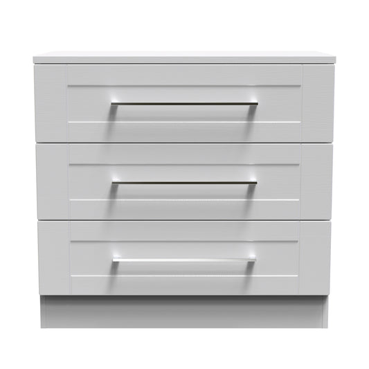 York Chest of Drawers Grey 3 Drawers 74cm