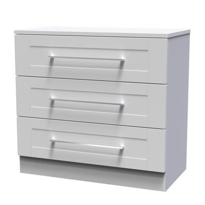 York Chest of Drawers Grey 3 Drawers 74cm