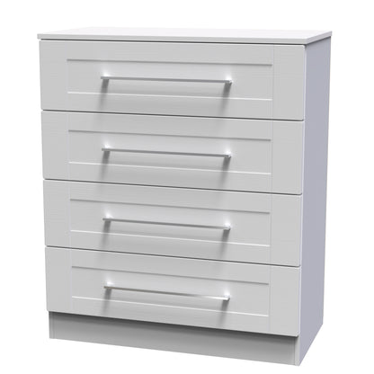 York Chest of Drawers Grey 4 Drawers 74cm