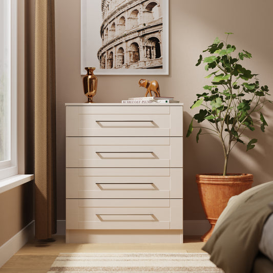 York Chest of Drawers Cream 4 Drawers 74cm