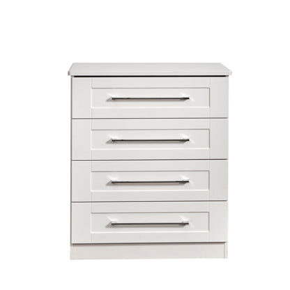 York Chest of Drawers White 4 Drawers 74cm