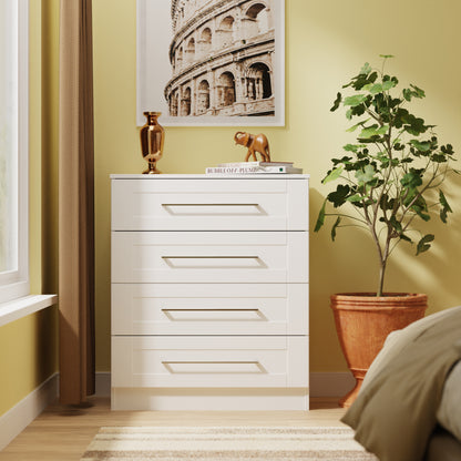 York Chest of Drawers White 4 Drawers 74cm