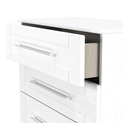 York Chest of Drawers White 4 Drawers 74cm