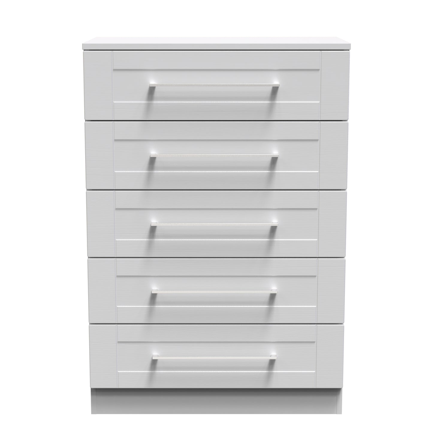 York Tall Chest of Drawers Grey 5 Drawers 74cm