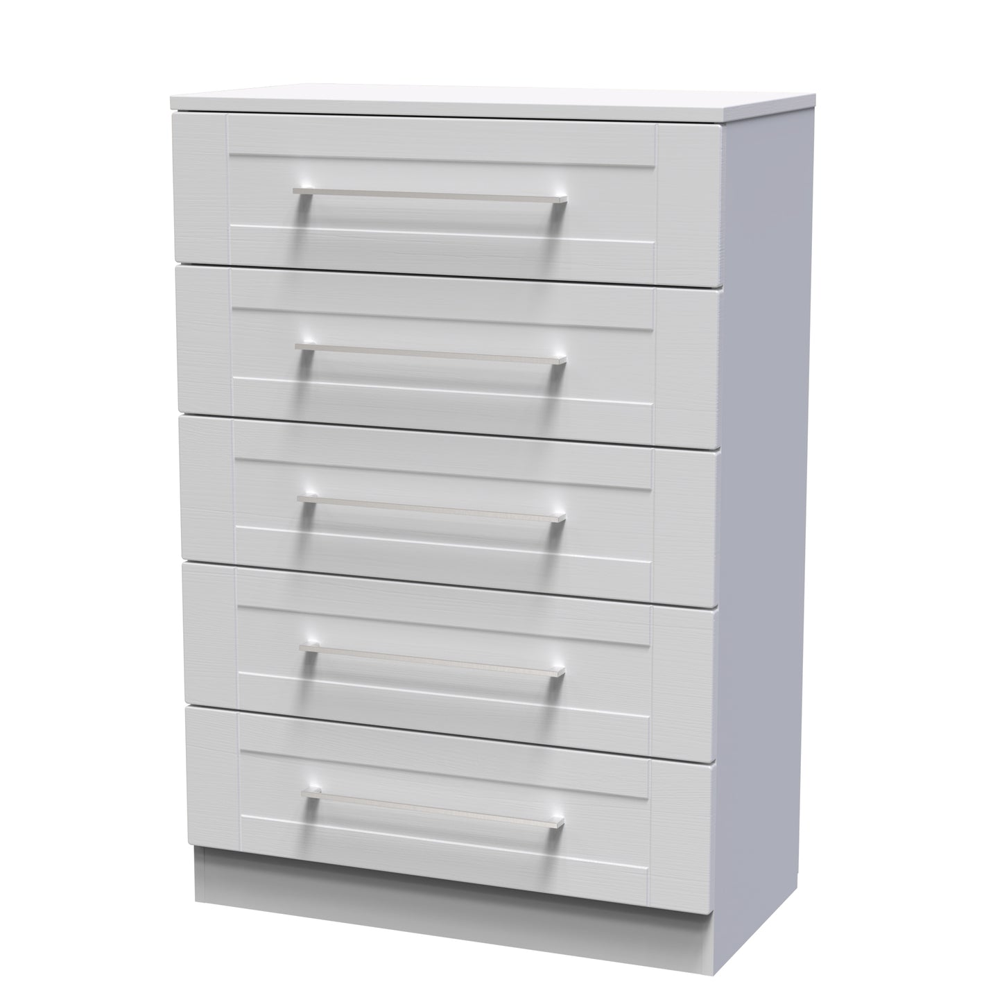 York Tall Chest of Drawers Grey 5 Drawers 74cm