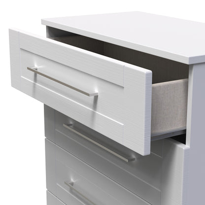 York Tall Chest of Drawers Grey 5 Drawers 74cm