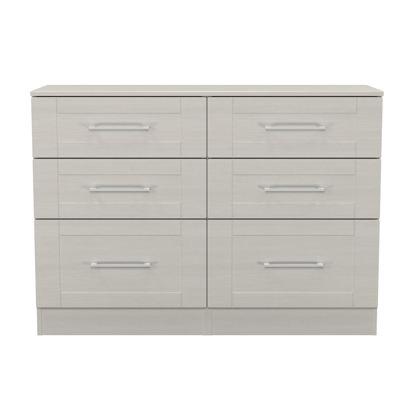 York Large Chest of Drawers Grey 6 Drawers 110cm