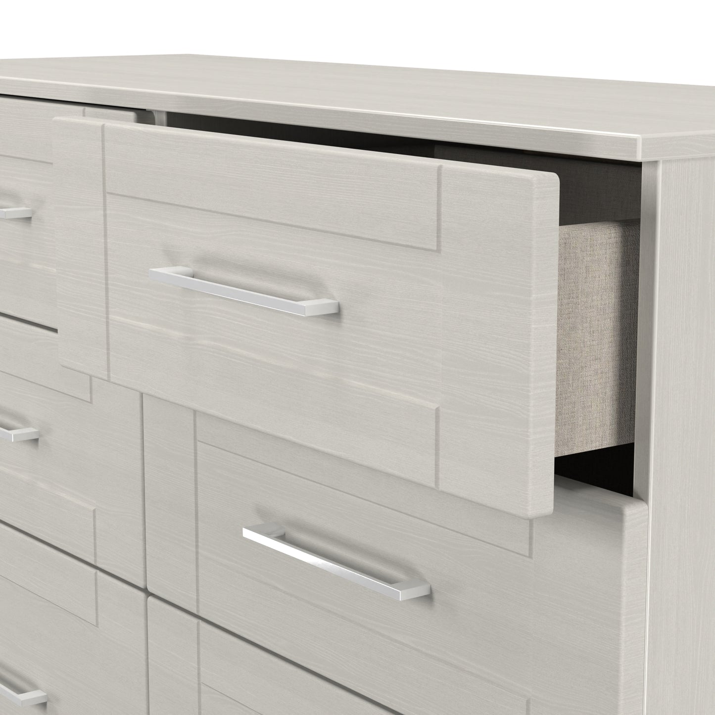 York Large Chest of Drawers Grey 6 Drawers 110cm