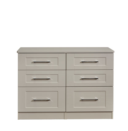 York Large Chest of Drawers Cream 6 Drawers 110cm
