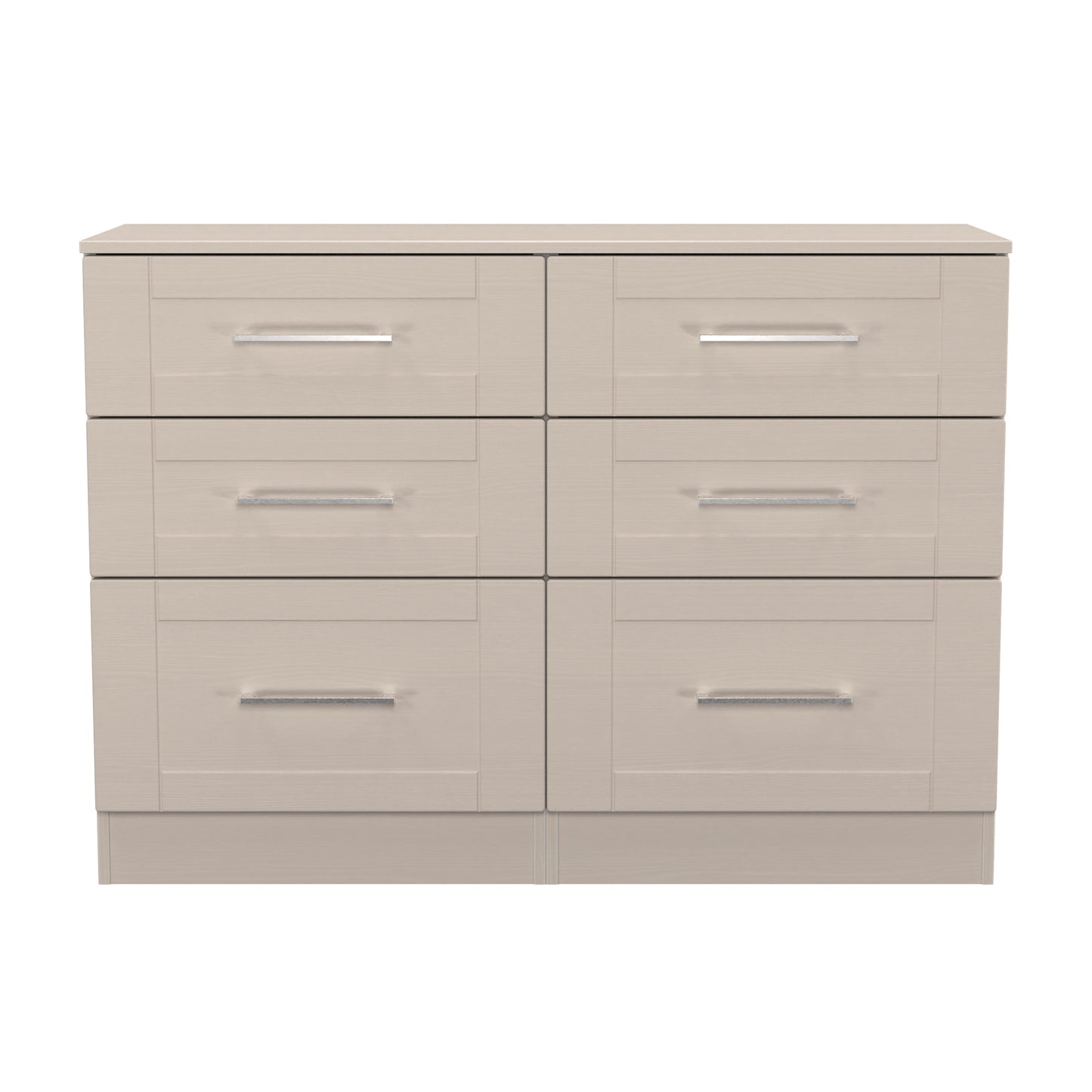 York Large Chest of Drawers Cream 6 Drawers 110cm
