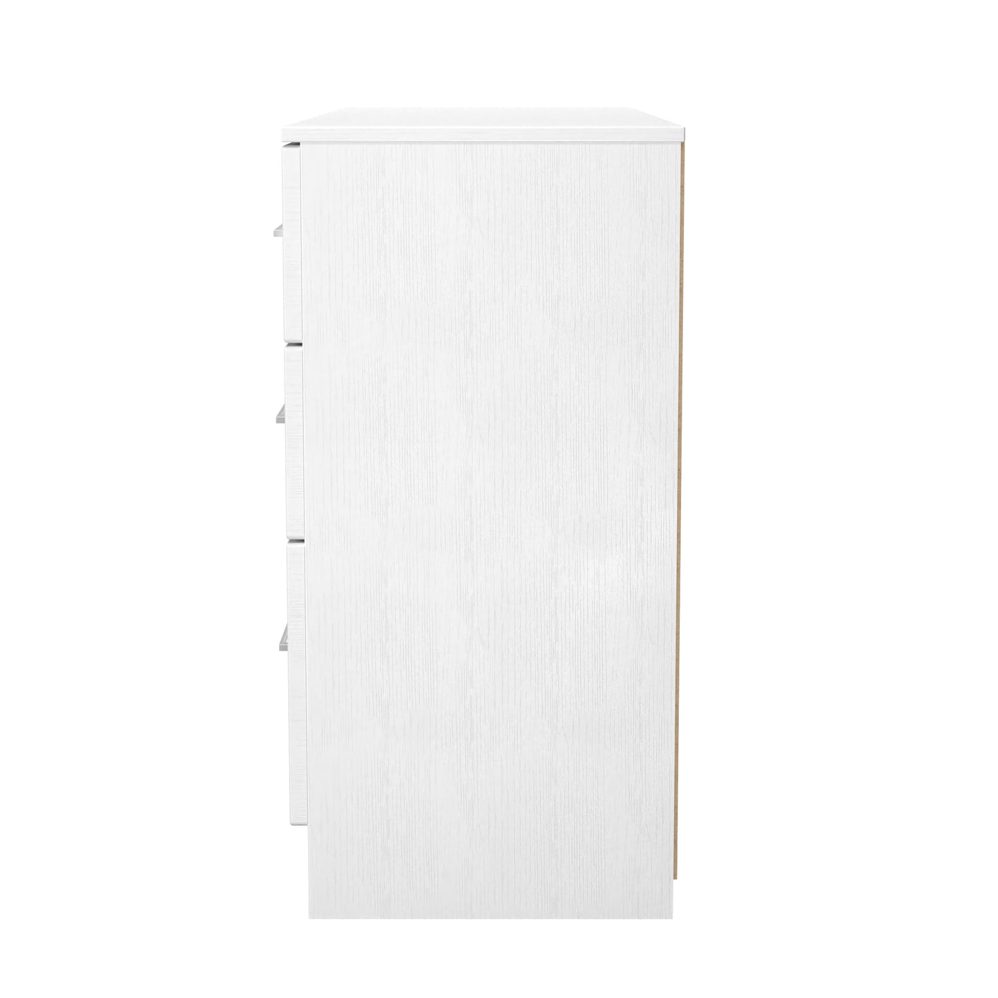 York Large Chest of Drawers White 6 Drawers 110cm