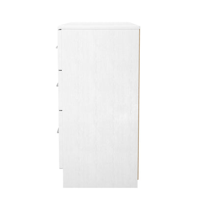 York Large Chest of Drawers White 6 Drawers 110cm