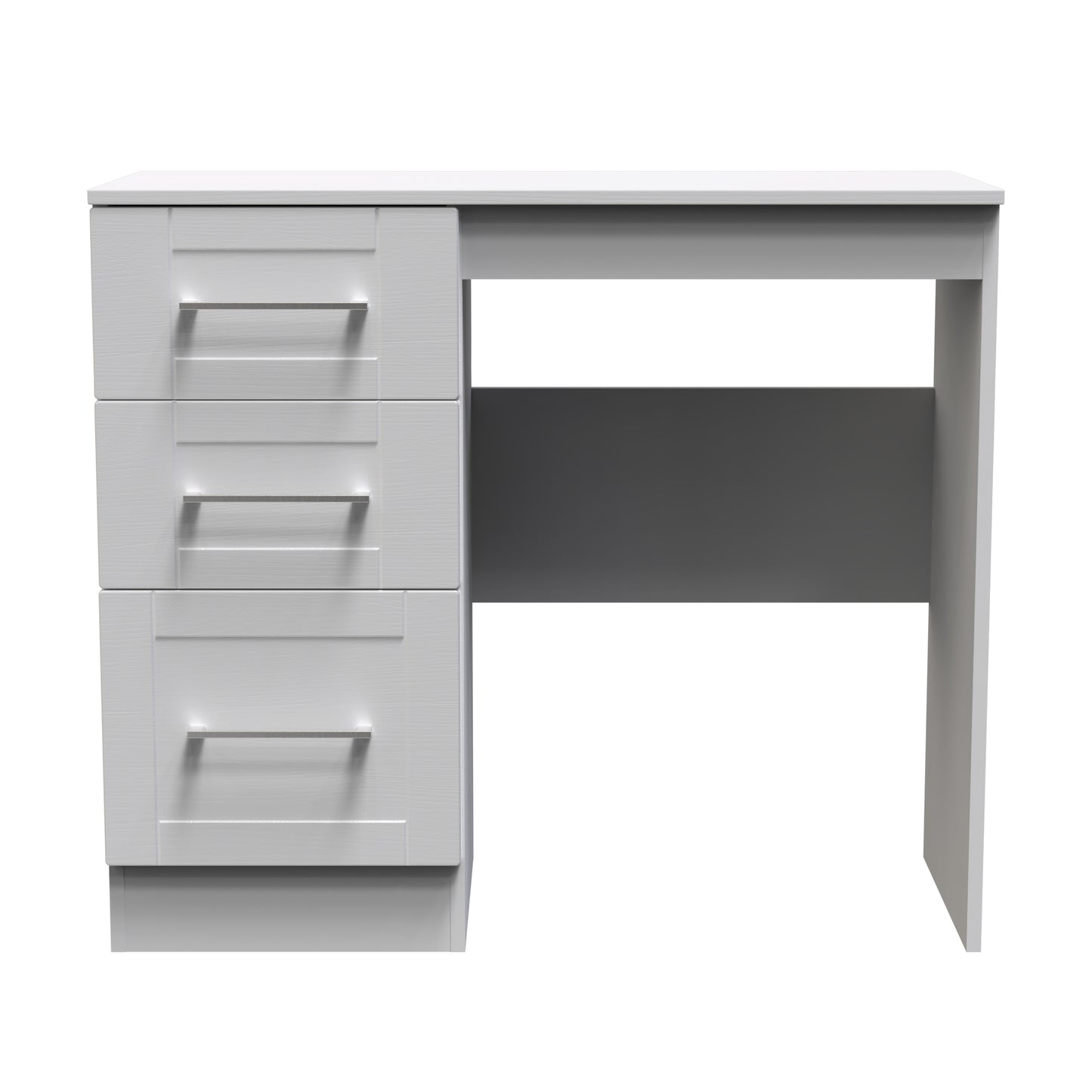 York Desk Grey 3 Drawers 90cm