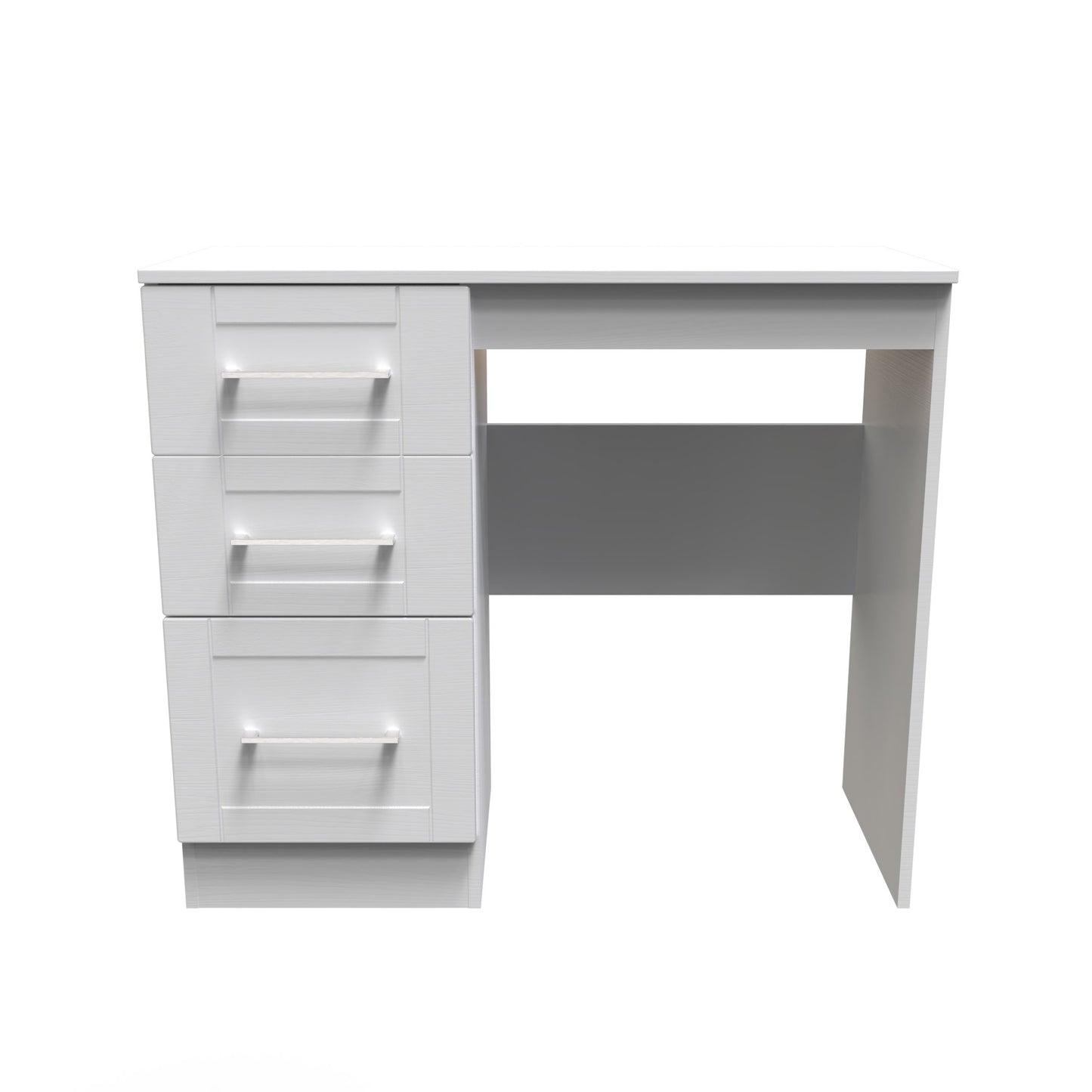 York Desk Grey 3 Drawers 90cm