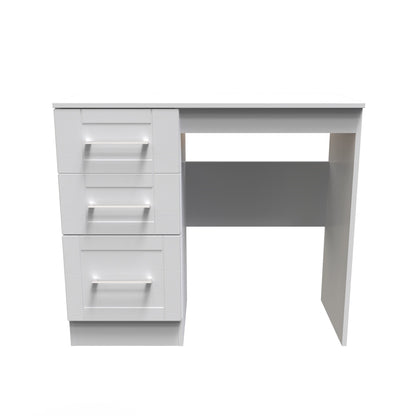 York Desk Grey 3 Drawers 90cm