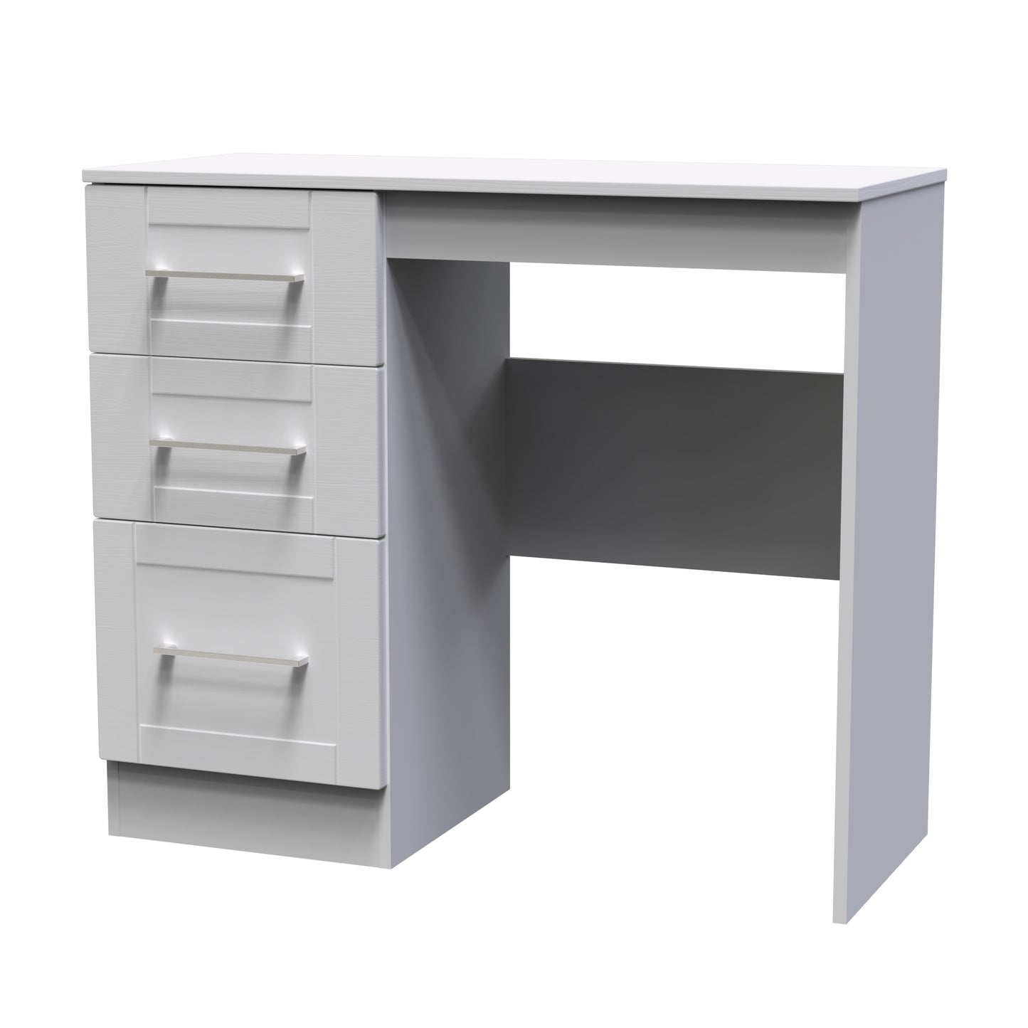 York Desk Grey 3 Drawers 90cm