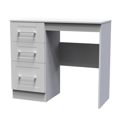 York Desk Grey 3 Drawers 90cm