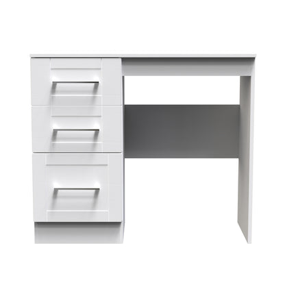 York Desk White 3 Drawers 90cm