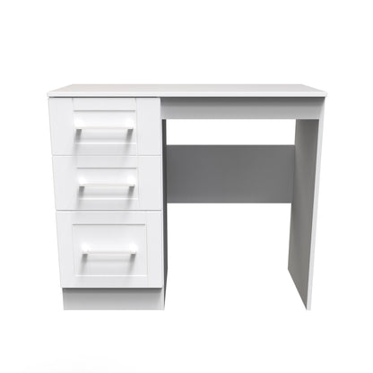 York Desk White 3 Drawers 90cm