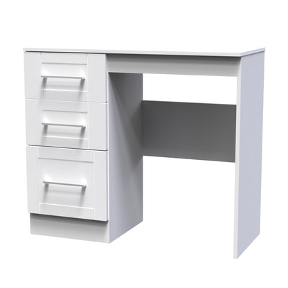 York Desk White 3 Drawers 90cm