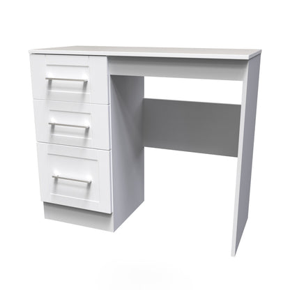 York Desk White 3 Drawers 90cm
